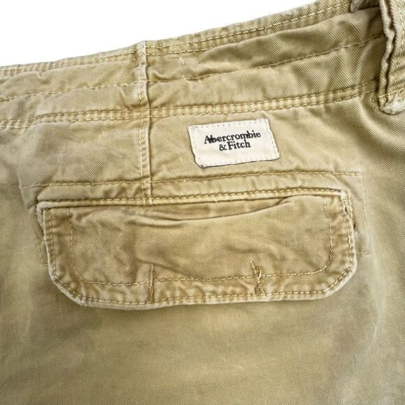 Abercrombie Fitch Cargo Shorts Men 38 Khaki Tan Heavy Distressed Paratrooper Y2K - Picture 10 of 14